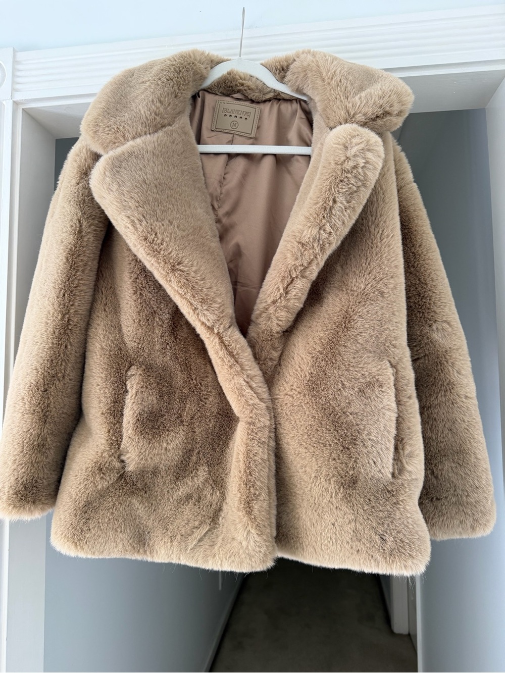 Blank NYC Plush faux fur in Light Beige